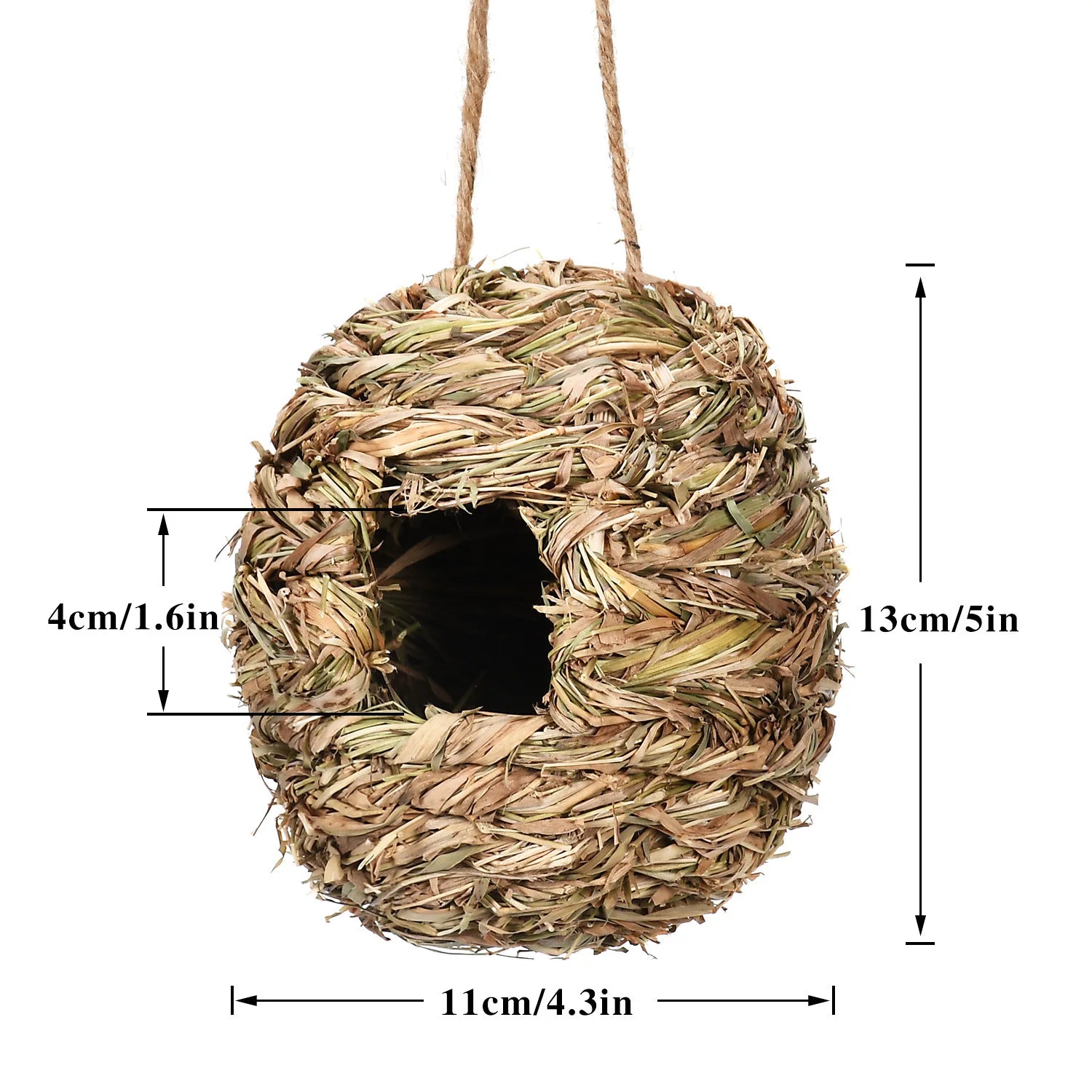 Willow Hive Natural Birdhouse – Soft Woven Bird Cradle, Ø11×13 cm