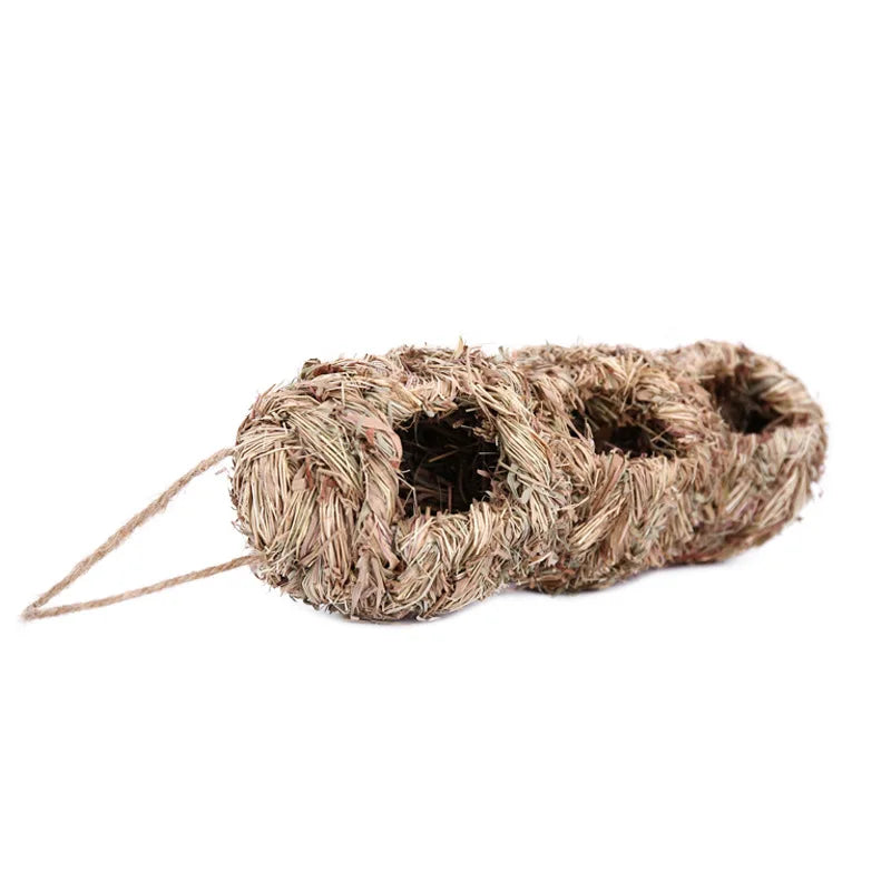 Threefold Hollow Natural Birdhouse – Sanctuary in Shared Stillness, Ø10×33 cm