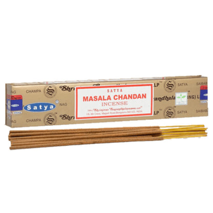 Satya Masala Chandan Incense Sticks – Scent of Sacred Ground, 15 g by Satya / Shrinivas Sugandhalaya