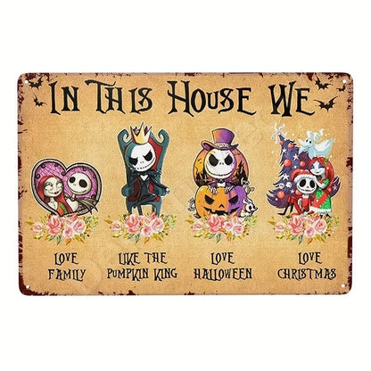 Pumpkin King Metal Sign – Halloween & Christmas Spirit Wall Art, 20×30 cm