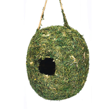 Moss Veil Natural Birdhouse – Woodland Camouflage for Tiny Guests, Ø12×14 cm
