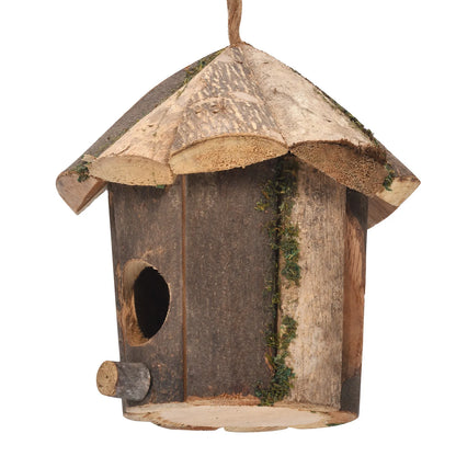 Woodland Pavilion Natural Birdhouse – Rustic Refuge Beneath Forest Roof, Ø16×16 cm