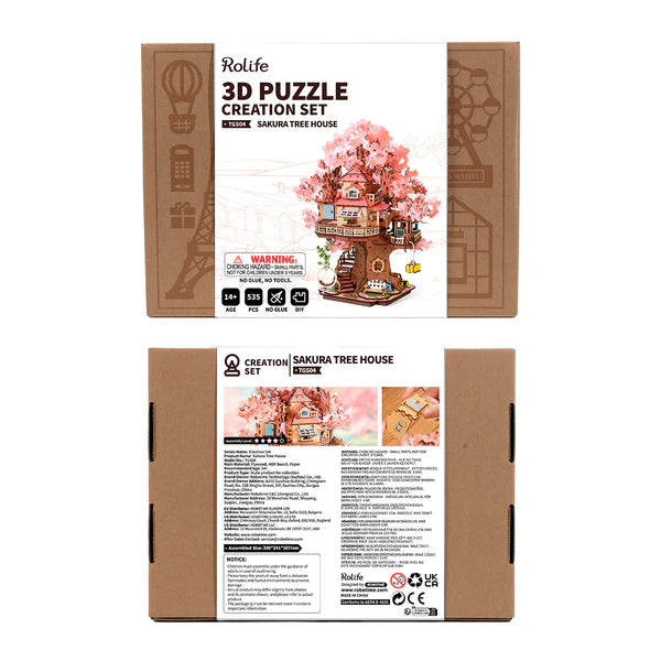 Blossom Dreams DIY Wooden Treehouse Kit – Sakura Childhood Sanctuary, 535 pieces by Robotime