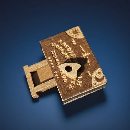 Miniature Ouija Board Charm – Handmade Wooden Spirit Board (2x3 cm)