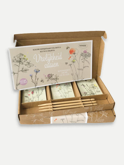 "Vrolijkheid Zaaien" Wildflower Seed Gift Box for Bees & Butterflies