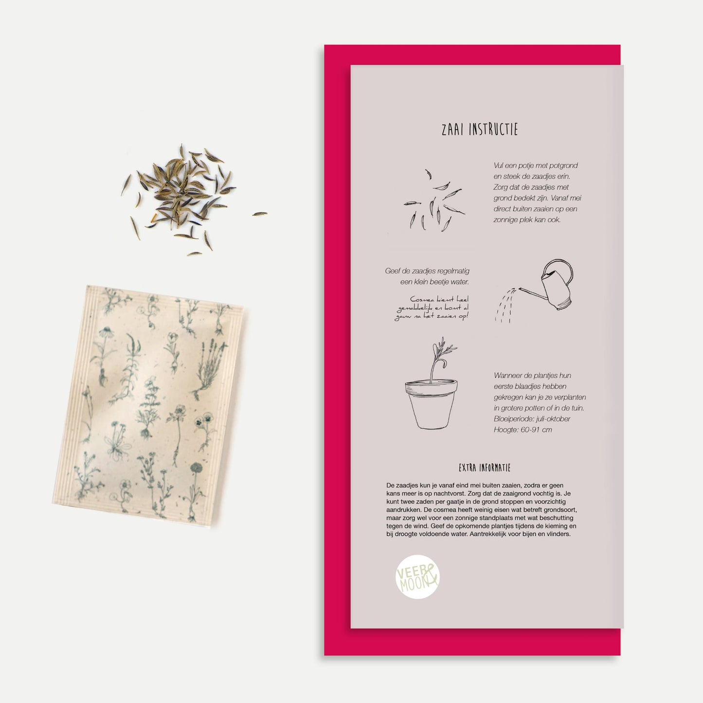 "Hoera!" Blooming Wishes Greeting Card with Cosmos Flower Seeds