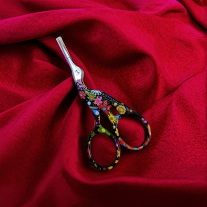 Colorful Floral Embroidery Scissors – Vintage Bird-Inspired Craft Tool (10 cm)