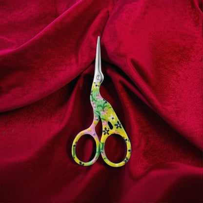Colorful Floral Embroidery Scissors – Vintage Bird-Inspired Craft Tool (10 cm)