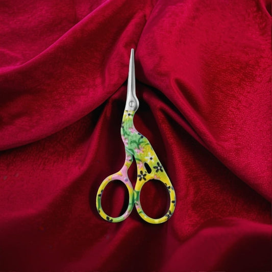 Colorful Floral Embroidery Scissors – Vintage Bird-Inspired Craft Tool (10 cm)