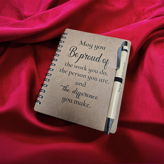 Inspirational Gift Set – Eco Notebook & Wooden Pen