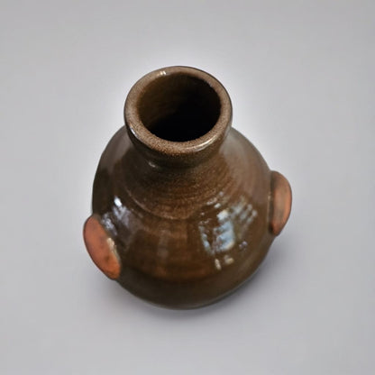 Skull Vase - Gothic Botanical Ceramic Vessel, Ø9 cm x 12 cm