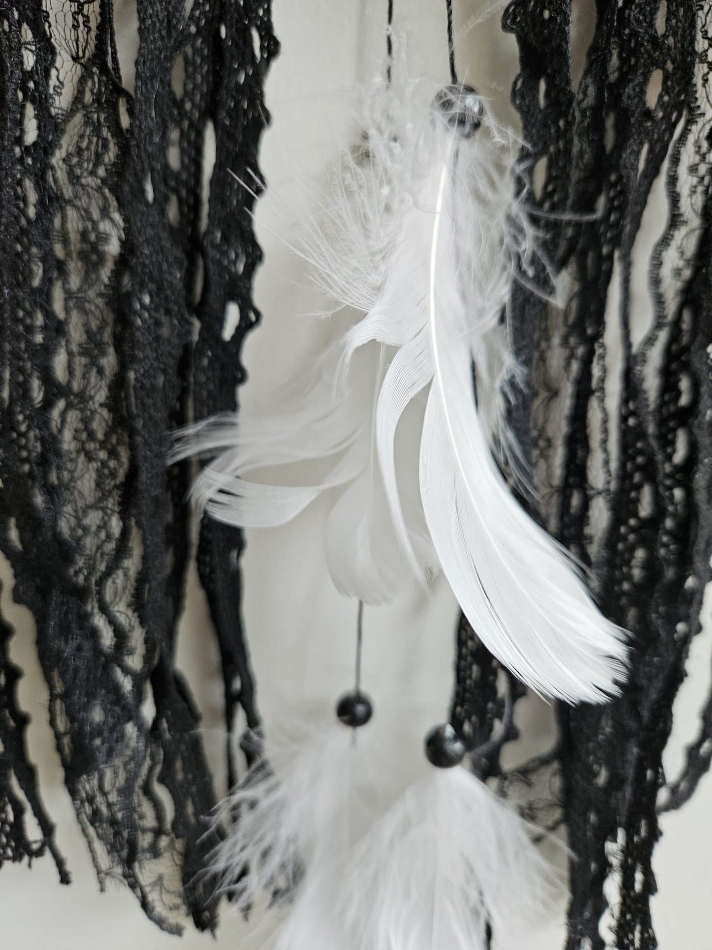 Nachtdromenvanger "Obsidiaan Bedreiging" - Boho Talisman voor Kracht en Helderheid, 60 cm