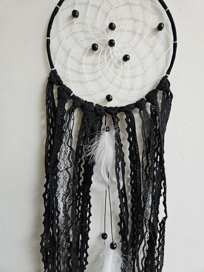 Nachtdromenvanger "Obsidiaan Bedreiging" - Boho Talisman voor Kracht en Helderheid, 60 cm