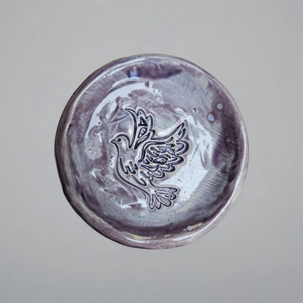 Whispered Moments Ceramic Saucers – Small Rituals Held Gently, Ø7–8 cm, various designs by Red Raven Pottery