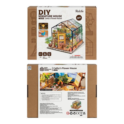 Cathy’s Flower House DIY Wooden Miniature Kit – Sunlit Garden Sanctuary, 231 Pieces by Robotime