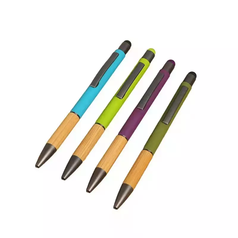 Bamboe Stylus/Schrijf Pen | Random Kleuren | 8 Stuks