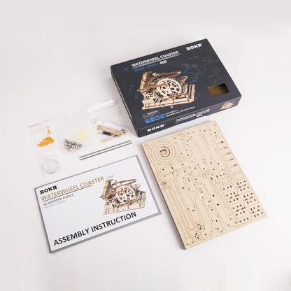 Classic Whirl DIY Wooden Marble Run Kit – Gravity's Quiet Spell, 233 Pieces by Robotime