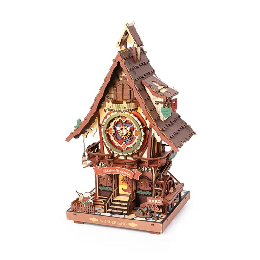 Wonderland Fairytale DIY Wooden Cuckoo Clock Kit – Storybook Timekeeper, 435 pieces by Robotime