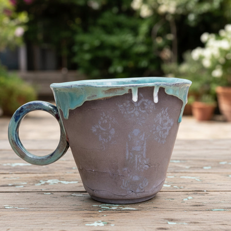 Alchemist’s Brew Ceramic Planter – Odd Cup Of Tea, Ø11×13 cm by Red Raven Pottery