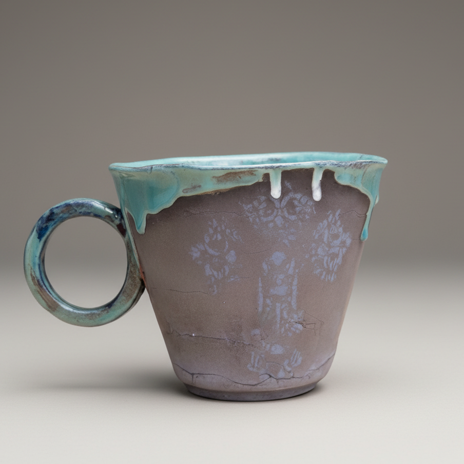 Alchemist’s Brew Ceramic Planter – Odd Cup Of Tea, Ø11×13 cm by Red Raven Pottery