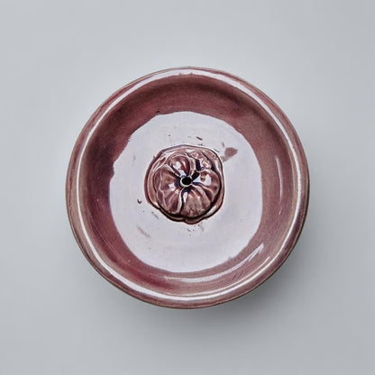 Amethyst Bloom Ceramic Incense Holder – Petal-Lit Sanctuary, Ø8 cm by Red Raven Pottery