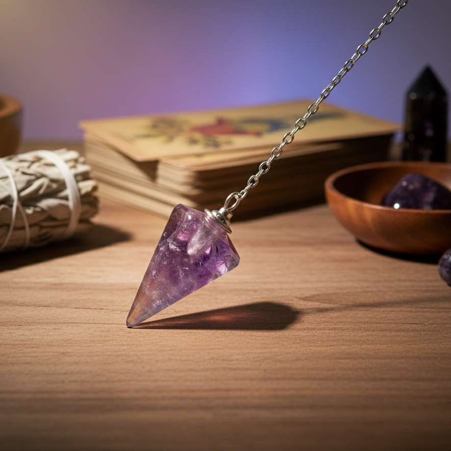 Amethyst Pendulum – Stone of Quiet Intuition, 4 cm by ANAS