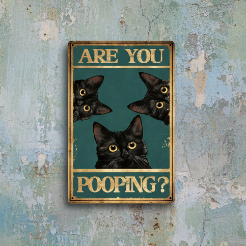 Are You Pooping? Wooden Sign – Familiar Bathroom Humor Wall Art, 13×20 cm