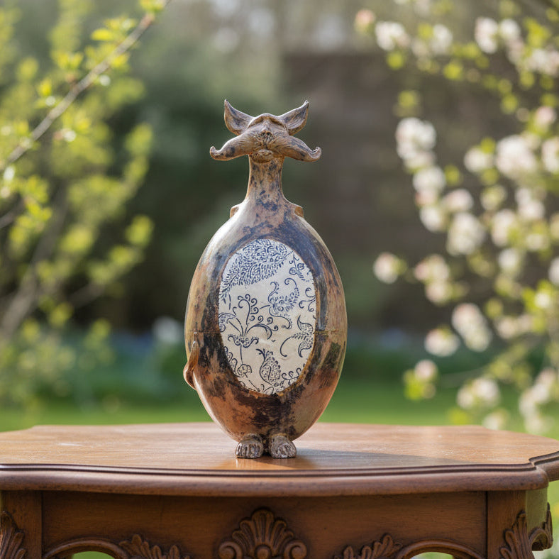 AristoCat Ceramic Figurine & Vase – Baronial Watchful Grace, Ø12×23 cm by Red Raven Pottery
