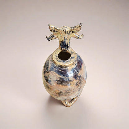 AristoCat Ceramic Figurine & Vase – Baronial Watchful Grace, Ø12×23 cm by Red Raven Pottery
