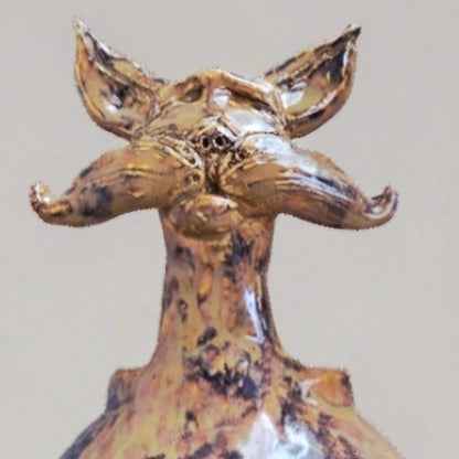 AristoCat Ceramic Figurine & Vase – Baronial Watchful Grace, Ø12×23 cm by Red Raven Pottery