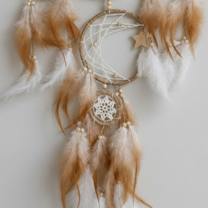 Aurora Golden Dawn Dreamcatcher - Talisman for Dreams & Protection, ~70 cm