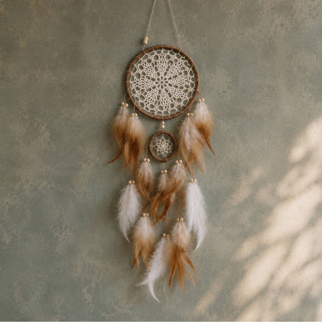 Aurora Lunar Bloom Dreamcatcher - Boho Talisman for Intuition & Renewal, ~50 cm