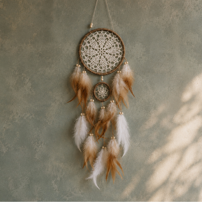 Aurora Lunar Bloom Dreamcatcher - Boho Talisman for Intuition & Renewal, ~50 cm