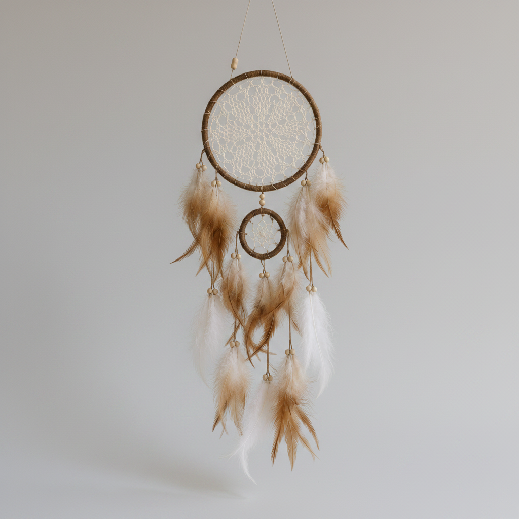 Aurora Lunar Bloom Dreamcatcher - Boho Talisman for Intuition & Renewal, ~50 cm