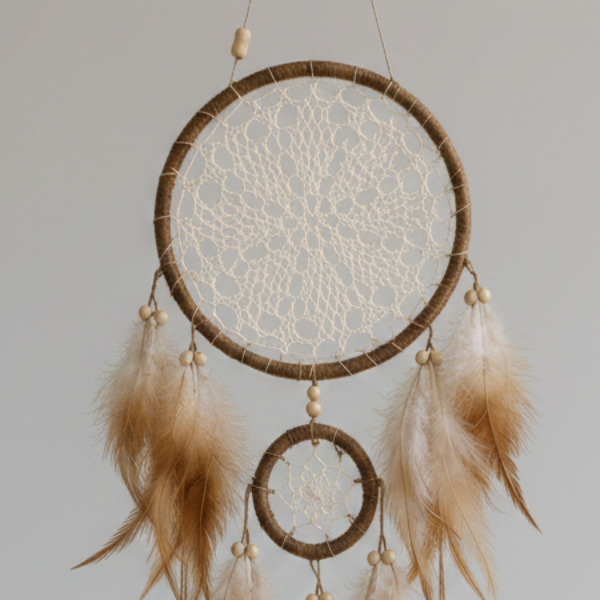 Aurora Lunar Bloom Dreamcatcher - Boho Talisman for Intuition & Renewal, ~50 cm