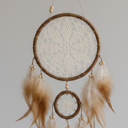 Aurora Lunar Bloom Dreamcatcher - Boho Talisman for Intuition & Renewal, ~50 cm