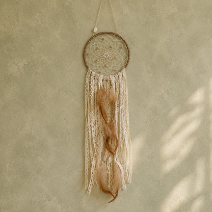 Aurora Sunwoven Spirit Dreamcatcher - Boho Talisman for Light & Intention, ~50 cm