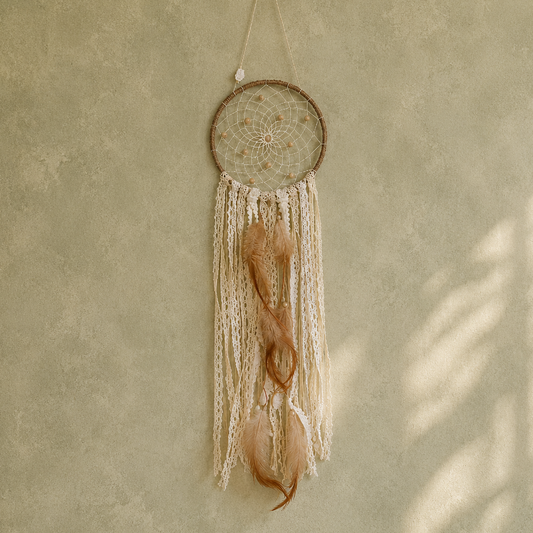 Aurora Sunwoven Spirit Dreamcatcher - Boho Talisman for Light & Intention, ~50 cm