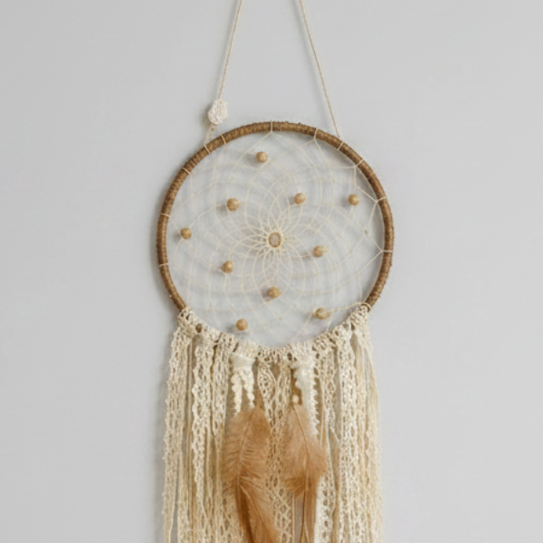 Aurora Sunwoven Spirit Dreamcatcher - Boho Talisman for Light & Intention, ~50 cm