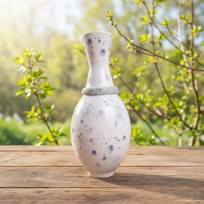 Azure Stillness Ceramic Vase – Quiet Dried Botanicals Vessel, Ø 13 × 26 cm by Red Raven Pottery