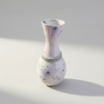 Azure Stillness Ceramic Vase – Quiet Dried Botanicals Vessel, Ø 13 × 26 cm by Red Raven Pottery