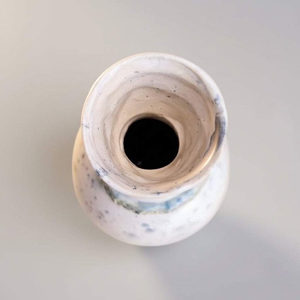 Azure Stillness Ceramic Vase – Quiet Dried Botanicals Vessel, Ø 13 × 26 cm by Red Raven Pottery