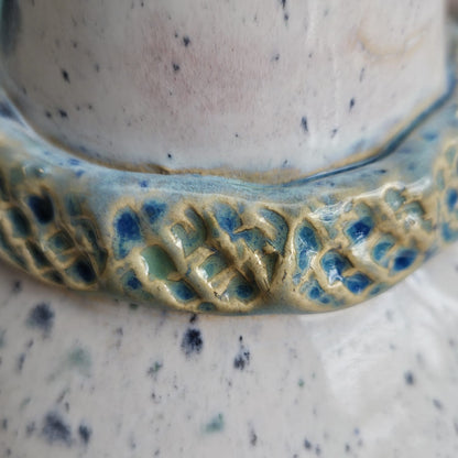 Azure Stillness Ceramic Vase – Quiet Dried Botanicals Vessel, Ø 13 × 26 cm by Red Raven Pottery