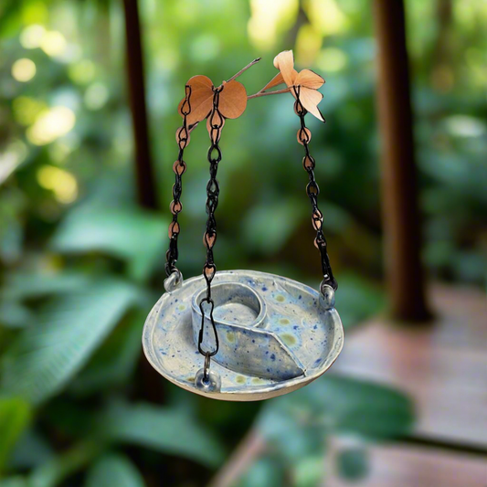 Handgemaakte keramische voederbak "Bluebell" - Fairy Relics Collectie