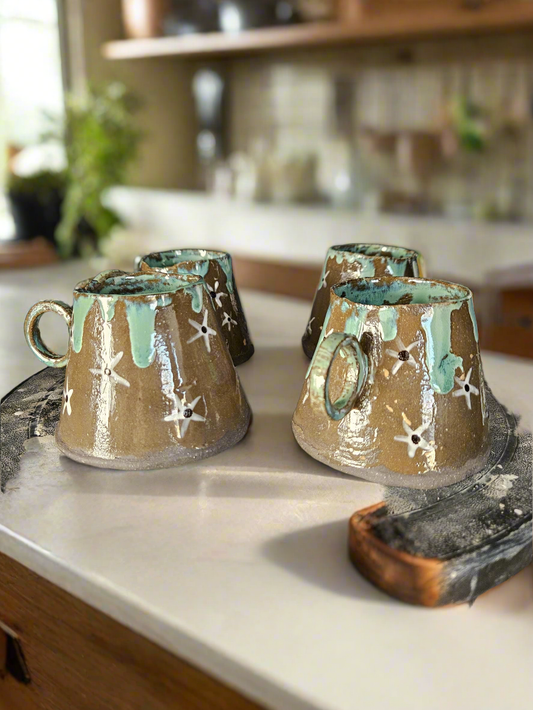 Handmade Jade star coffee cups