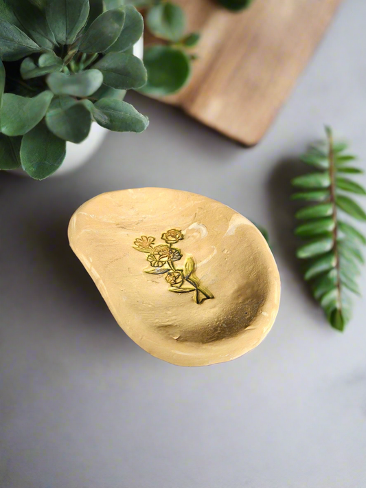 Handmade Green flower jewelry dish