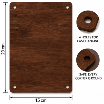 Backside Wooden Sign Wall Art, 15×20 cm