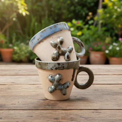 Balloon Dog Ceramic Coffee Cup – Playful Defiance in Clay, Ø8.5×8.5 cm by Red Raven Pottery