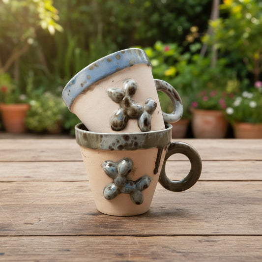 Balloon Dog Ceramic Coffee Cup – Playful Defiance in Clay, Ø8.5×8.5 cm by Red Raven Pottery