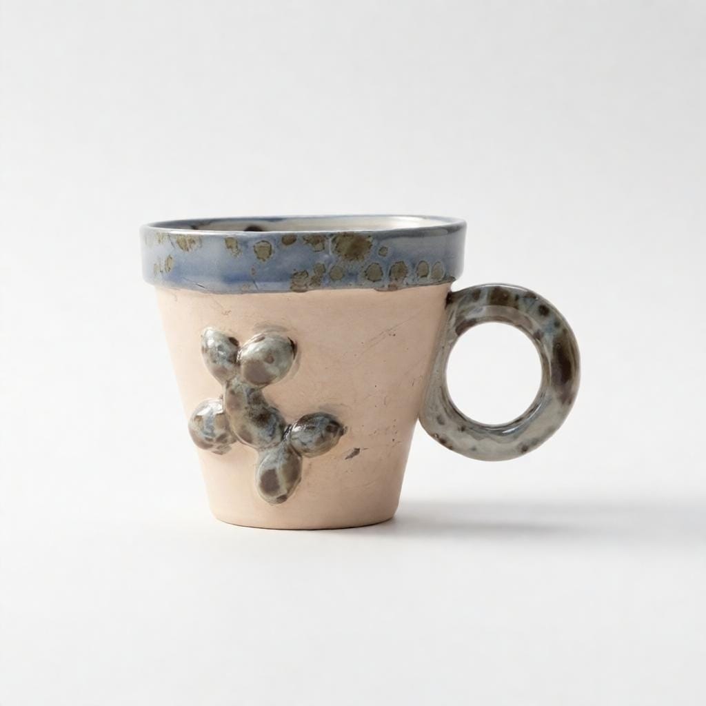 Balloon Dog Ceramic Coffee Cup – Playful Defiance in Clay, Ø8.5×8.5 cm by Red Raven Pottery